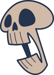 Skull head vector halloween illustration