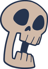 Skull head vector halloween illustration