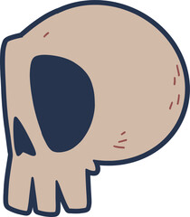 Skull head vector halloween illustration