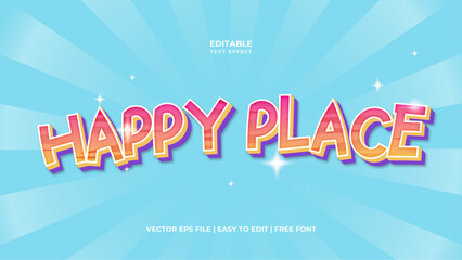 Happy Place typography premium editable text effect