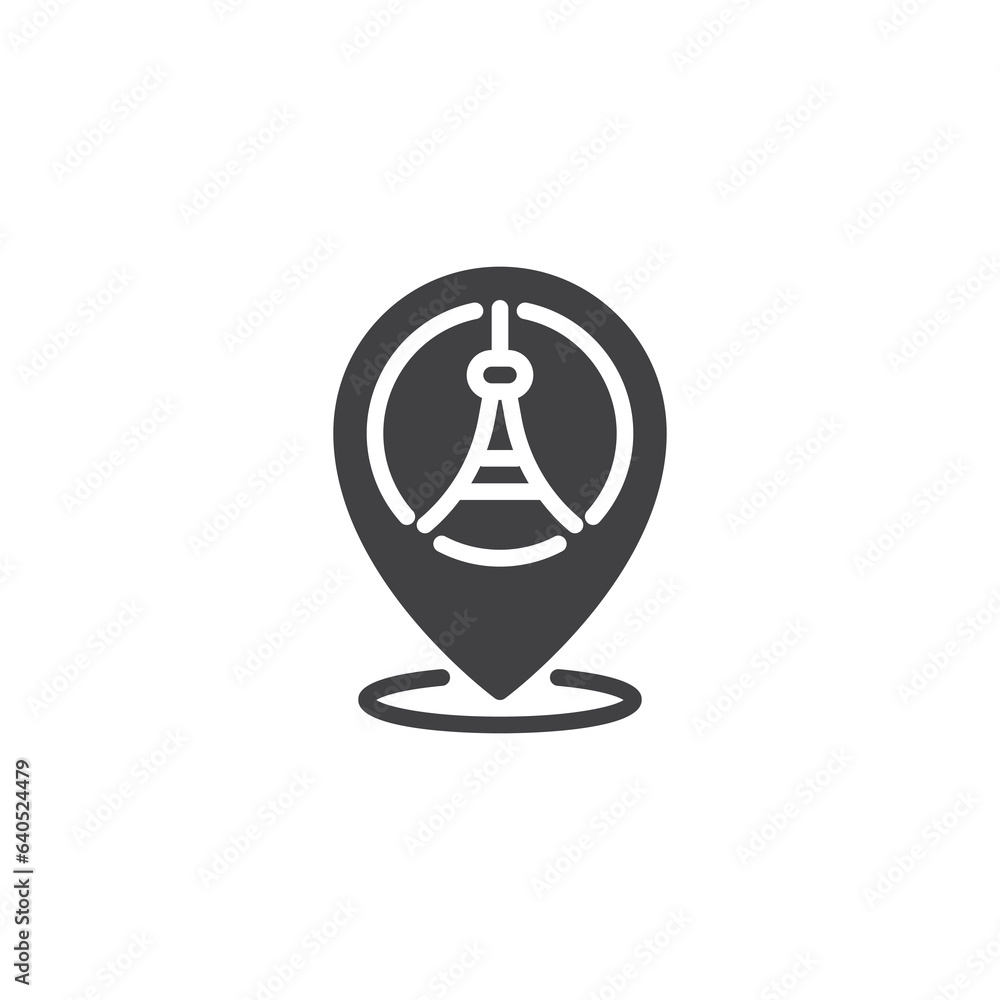 Poster Landmark location pointer vector icon