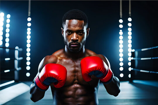 Kick Boxing Player close up image with dark theme