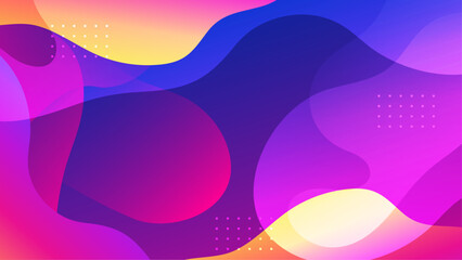 purple orange geometric background. Fluid shapes composition.