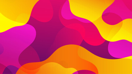 Abstract pink orange ,liquid wavy shapes futuristic banner. Glowing retro waves vector background