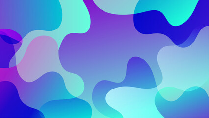 Abstract purple blue,liquid wavy shapes futuristic banner. Glowing retro waves vector background