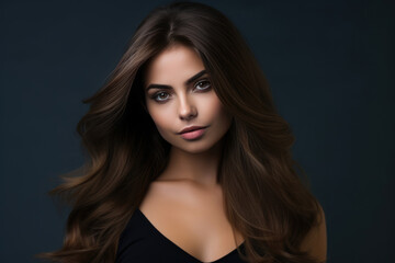 Naklejka premium Glamorous Young Woman Model Natural Background . Сoncept Model Pose Styles, Natural Beauty Photography, Fashion Trends, Makeup Techniques