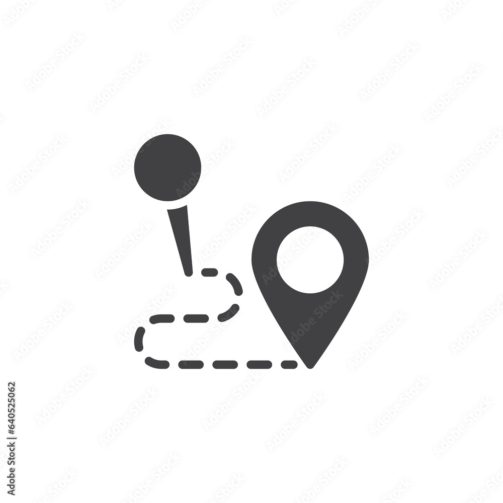 Poster navigation route vector icon