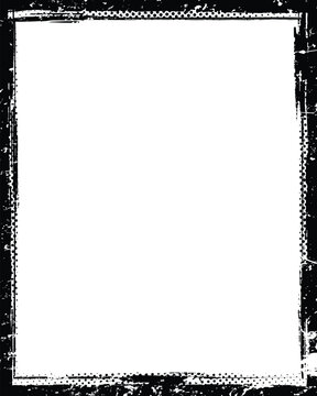 Detailed Grunge Photo frame in Black and white & Texture Background.