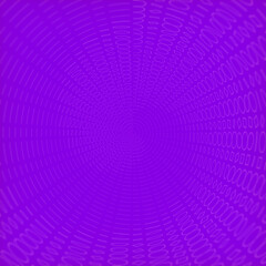 Spiral diverging wave of planar circles and squares on purple background. 3d rendering digital illustration