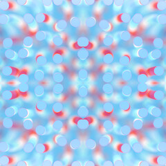Abstract 3d rendering hypnotic digital illustration. Symmetrical pattern of a group of objects in bright neon
