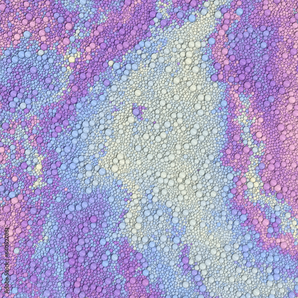 Poster digital background of neon colored particles on the surface. pattern for decoration design. 3d rende
