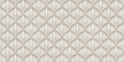 Seamless Pattern. Geometric Floral decorative texture.  leavesLeaves stylish background.