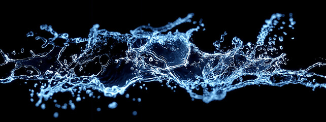 Obrazy na Plexi  抽象的な青い波と水しぶきの3dイラスト