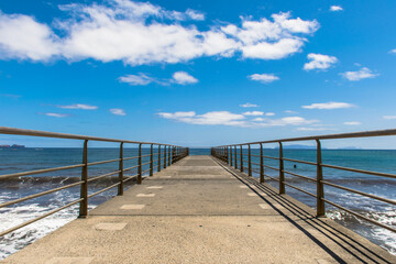 Fototapeta na wymiar bridge with viewpoint over the sea
