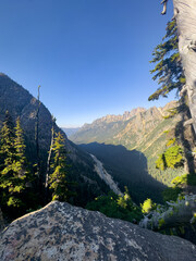 Mountain peaks in North Cascades National Park in Washington State.