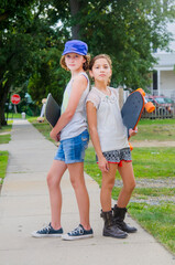 Portrait of a tween Skater girls