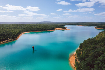 Obraz premium Aerial view of Lake Brockman in Western Australia