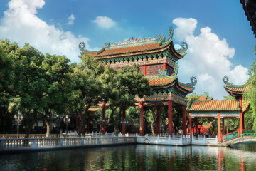 Guangzhou, Guangdong, China. Baomo Garden is located in Panyu District. The garden features common...