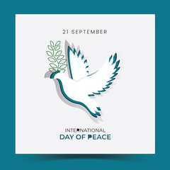 Fototapeta na wymiar International day of peace. Vector illustration of white paper cutout dove. Realistic notch. Creative idea. 3d white bird. Template for wedding, banner, poster, advertisement.Symbol of tolerance,trust