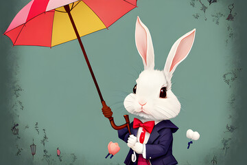 rabbit in the rain.Generative AI