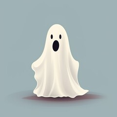 Happy Halloween creepy halloween ghost with copy space on isolated background Holiday Concept