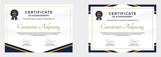 certificate of achievement template. for award, business, and education needs