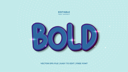 Bold Editable text effect in 3d style. Suitable for brand or business logo