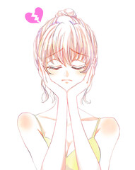 失恋した女性　キャミソール