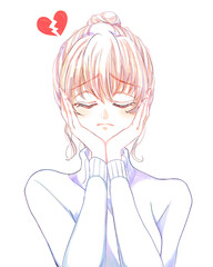 失恋した女性　冬