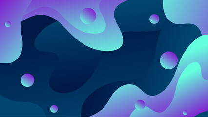Abstract purple blue,liquid wavy shapes futuristic banner. Glowing retro waves vector background