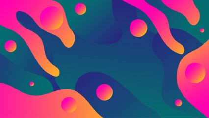 Fluid gradient background vector. Cute and minimal style posters with colorful, vibrant organic shapes and liquid color. Modern wallpaper design for social media, idol poster, banner, flyer.
