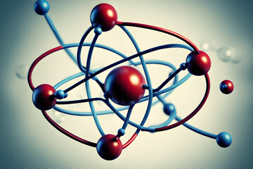 a photograph of an atom joining a molecule.Generative ai