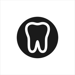 Dentistry Tooth Icon - Bold Solid Style Vector. Health and Medicine