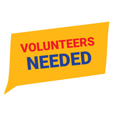Volunteers needed on blue brick wall