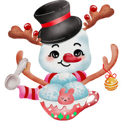 snowman with hat