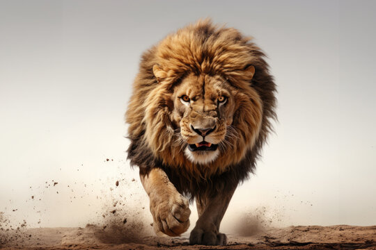 a lion on isolate white background