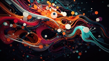 Obraz premium abstract background with colorful spots and swirls, 3d illustration