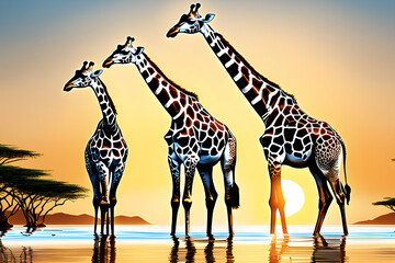 giraffe in the wild Generative AI