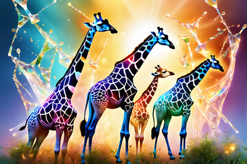 giraffe in the sky Generative AI