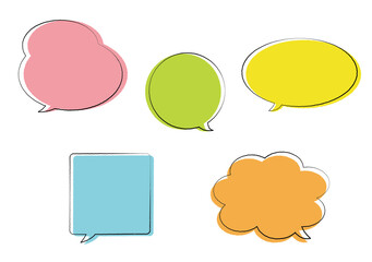 手書き風カラフルなフキダシ