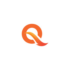 Letter Q Fire Logo icon vector template