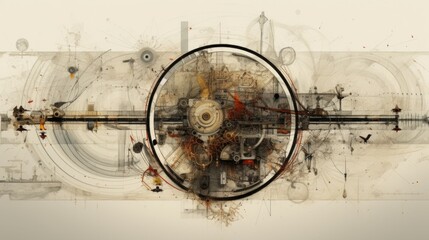 Fototapeta na wymiar Abstract technology background with cogwheels and gears. 3D rendering. 