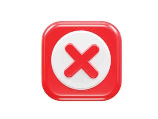 Obraz premium Wrong icon 3d render illustration vector