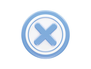 Obraz premium Wrong icon 3d render illustration vector