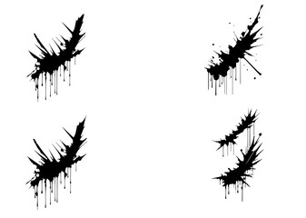 Grunge ink blots and drops.