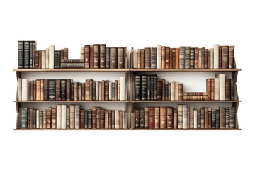 Bookshelves on a transparent Background, Ai