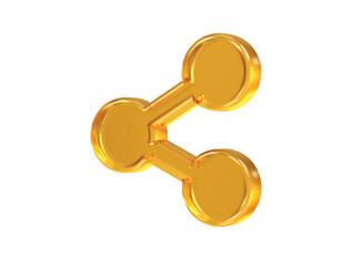 Share icon 3d rendering vector transparent