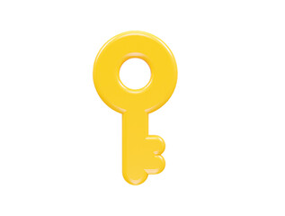 Key icon 3d rendering vector illustration transparent element