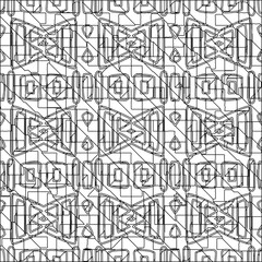  Stylish texture with figures from lines.Abstract geometric black and white pattern for web page, textures, card, poster, fabric, textile. Monochrome graphic repeating design. 