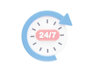 24/7 icon vector text effect illustration